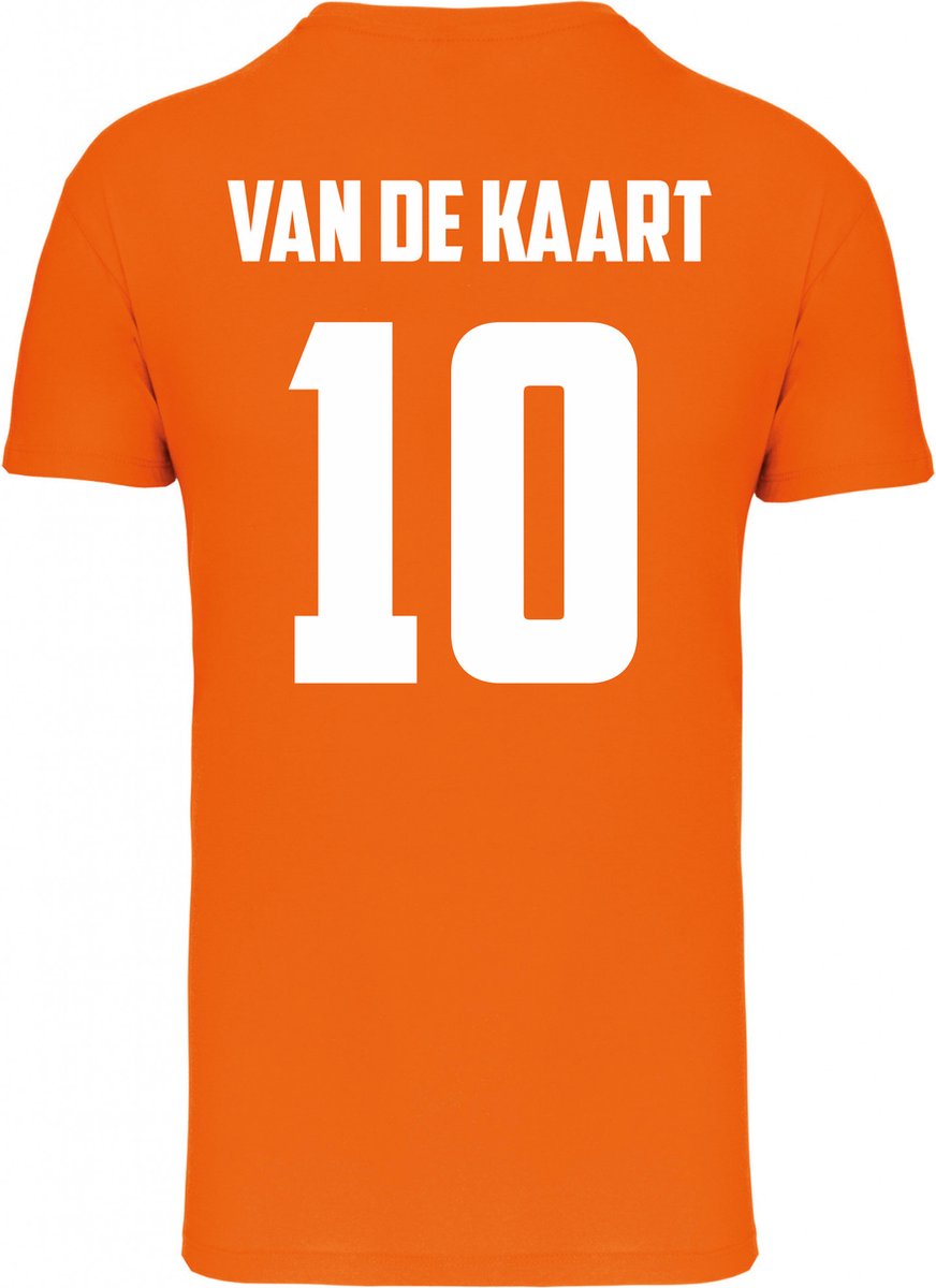 T-shirt Van De Kaart 10 | Oranje Holland Shirt | WK 2022 Voetbal | Nederlands Elftal Supporter | Oranje | maat 4XL
